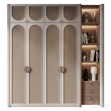 Furniture Composition | 2510 - Wardrobe & Display cabinets - 3D model Classic Wardrobe Furniture, Mbr Design, Display Wardrobe, Wardrobe Design Modern Interiors, Classical Wardrobe, Wardrobe Depth, Kids Wardrobe Design, Wardrobe Shutter Design, Wardrobe Display