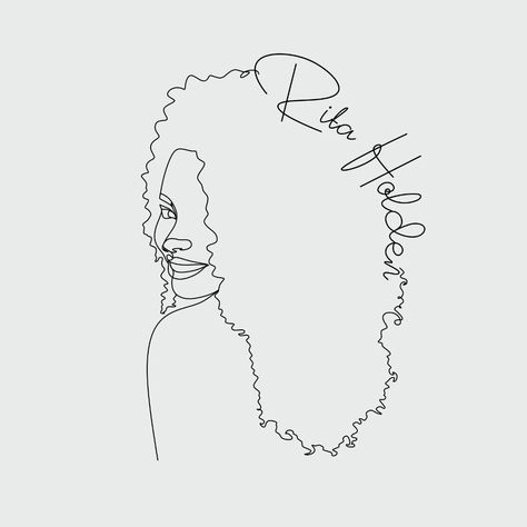 Templates Afro Line Art, Elegant Signature, Woman Line Art, Business Cards And Flyers, Marketing Business Card, Minimalist Women, Book Labels, Great Logos, Free Templates