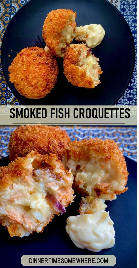 Smoked Fish Croquettes with cheese and potato Fish Croquettes, Happy Cooking, Interesting Recipes, Smoked Fish, Sharp Cheddar, Sharp Cheddar Cheese, Croquettes, So Delicious, Cheddar Cheese