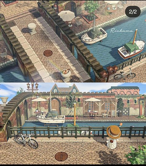 Animal Crossing City Core Ideas, Acnh London Island, Acnh European Citycore Codes, Acnh Narrow Area Ideas, Acnh Elegantcore Neighborhood, Acnh Canal Ideas, Acnh Medieval Building Side, Acnh City Core, Acnh European Citycore