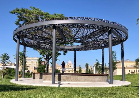 Circular Pergola, Round Pavilion, Round Pergola, Round Gazebo, Pergola Pictures, Metal Pergola, Baku Azerbaijan, Deer Park, Public Garden