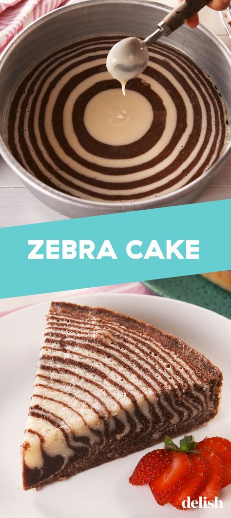 This Mesmerizing Zebra Cake Tastes As Good As It LooksDelish Zebra Pie, Zebra Cake Recipe, Dessert Slice, Brown Eyed Baker, Birthday Cakes For Teens, Zebra Cake, Making Cakes, Classic Cake, Specialty Cakes