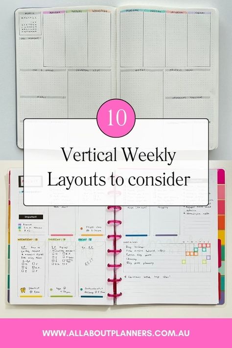 Weekly Planner Setup, Diy Weekly Planner Notebook, A5 Weekly Planner Printable Free, Vertical Weekly Planner Layout, Vertical Planner Layout Ideas, Planner Setup Ideas, Weekly Bullet Journal Layout, Planner Layout Ideas, Weekly Planner Layout