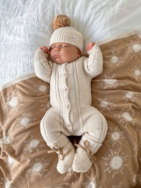 Classic Knit Romper | Biscotti Fleck – Brave Little Lamb Winter Newborn, Gorgeous Braids, Perfect Winter Outfit, Knitted Items, Knit Romper, Knitted Booties, Newborn Outfit, Knitted Romper, Hrithik Roshan