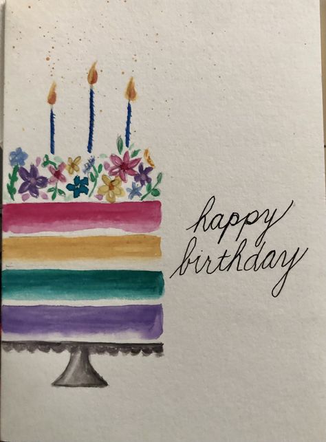 Watercolor birthday cake candles floral Birthday Cake Watercolor, Watercolor Birthday Cake, Watercolor Fireworks, Cake Watercolor, Fireworks Cake, Birthday Cake Candles, Candle Drawing, Diy Birthday Cake, Cake Candles