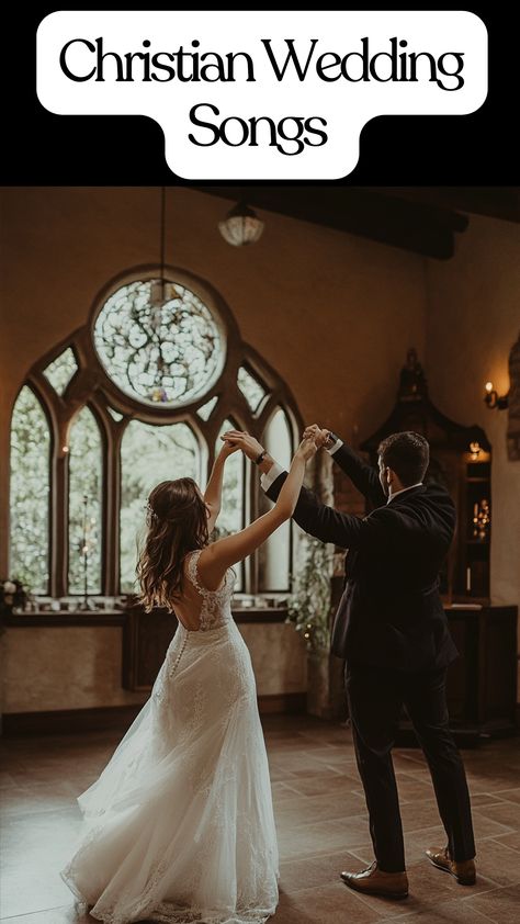 Bride and groom dancing to a Christian wedding song. Christian First Dance Songs, Christian Wedding Songs To Walk Down Aisle, Christian Wedding Theme, Modern Christian Wedding, Bridal Processional Songs, Wedding Ideas Christian, Wedding Songs First Dance, Christian Love Songs, Wedding Exit Songs