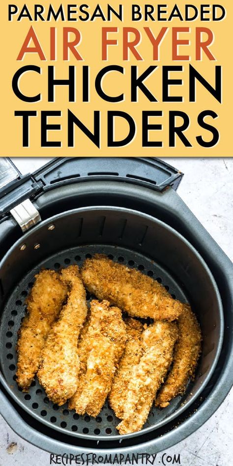 Parmesan Crusted Chicken Breast, Air Fryer Recipes Chicken Tenders, Air Fried Chicken Tenders, Baked Parmesan Crusted Chicken, Parmesan Chicken Tenders, Crusted Chicken Breast, Breaded Chicken Tenders, Air Fryer Chicken Tenders, Fried Chicken Breast