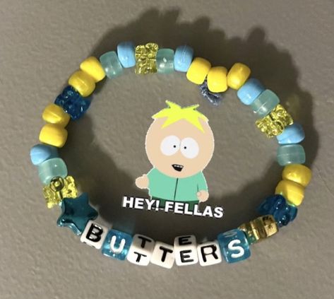 Butters South Park Bracelet South Park Bracelet Ideas, South Park Bracelet, South Park Kandi, Kandi Jewelry, Rave Bracelets, Butters South Park, Diy Kandi Bracelets, Diy Kandi, South Park Funny