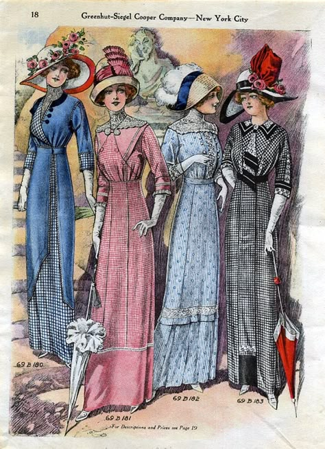 1915 Fashion, 1912 Fashion, 1914 Fashion, Edwardian Fashion Plates, Fashion 1910, 1910s Fashion, 1900s Fashion, Artist Signature, 20th Century Fashion