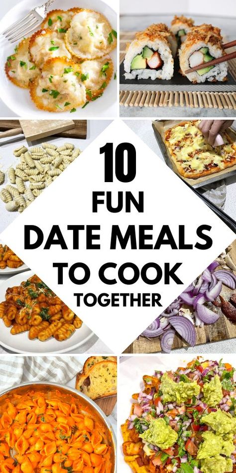 Fun Meals To Make As A Couple Date Nights, Easy Meals For Couples To Cook Together, Easy Recipes For Couples To Make, Easy Couple Dinner Recipes, Dinner To Make As A Couple, Fun Dinner To Cook Together, Recipes For Couples To Cook Together, Date Night Homemade Dinner, Easy Dinners For Couples