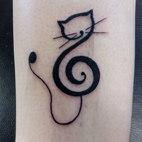 Amazing Cat and music tattoo Cat And Music Tattoo, Cat Music Tattoo, Music Cat Tattoo, Minimalistic Cat Tattoo, Minimalist Cat Tattoo, Cat Face Tattoos, Cat Paw Tattoos, Cat Tattoo Ideas, Infinity Symbol Tattoo