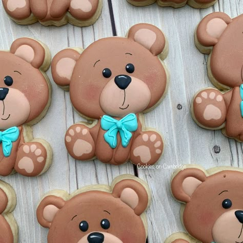 Teddy Bear Baby Shower Cookies, Bear Baby Shower Cookies, Vom Avea Un Copil, Bear Baby Shower Cake, Teddy Bear Cookies, Paying It Forward, Bear Baby Shower Theme, Bear Cookies, Baby Birthday Cakes