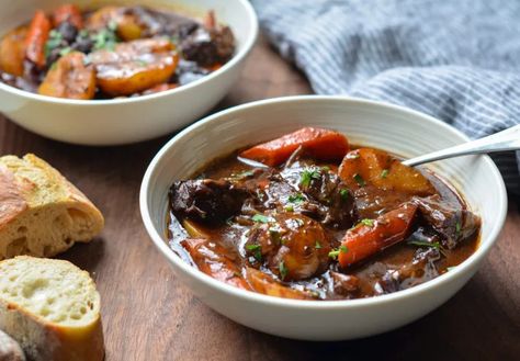 Beef Stew with Carrots & Potatoes Once Upon A Chef Recipes, Classic Beef Stew Recipe, French Beef Stew, Stew Crockpot, Stew Dinner, Simple Crockpot, Stew Beef, Classic Beef Stew, Boiled Chicken Breast