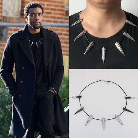 Necklace of Black Panther Super Hero Fashion Jewelry The King of Wakanda T'Challa Necklace Black Panther Necklace, King T Challa, Black Panther King, Panther Necklace, Royal Ring, Black Panther Costume, Marvel Jewelry, Men Cosplay, Royal Rings