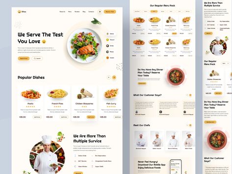 Food Ordering Website Design, Restaurant Landing Page Design, Restaurant Landing Page, Chef Website Design, Restaurant Web Design, Food Landing Page, Food Delivery Website, Food Ordering Website, Cooking Website