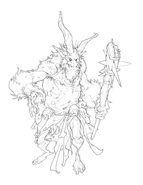 ArtStation - Massive Darkness: Troll, Edouard Guiton Drawing Antlers, Edouard Guiton, Character Lineart, Poster Diy, Monster Drawing, Painting Canvases, Character Design Sketches, 캐릭터 드로잉, Illustration Character