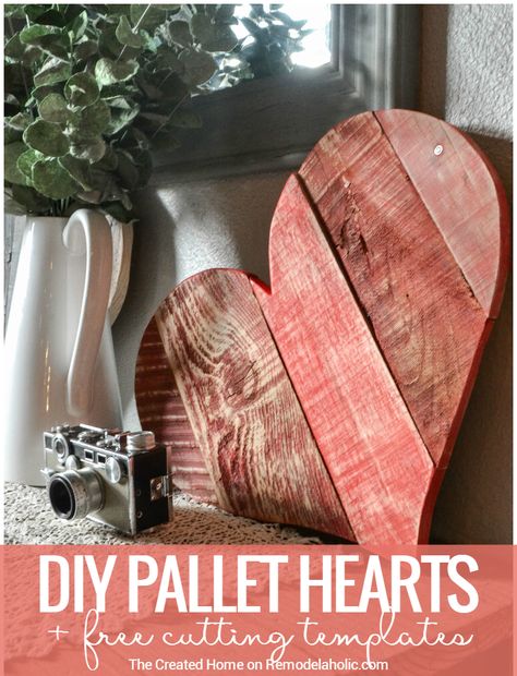 These DIY rustic pallet wood hearts are the perfect scrap project to use up those odd and ends of leftover wood. Paint it, whitewash it, or leave it natural. Pallet Heart, Pallet Gardening, Wooden Pallet Projects, Pallet Crafts, Scrap Wood Projects, Diy Holz, Wood Pallet Projects, Wood Hearts, Pallet Signs