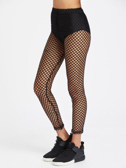 Elastic Waist Fishnet Leggings Leggings Halloween Costume, Net Leggings, Fishnet Leggings, Fish Net, Long Leggings, Fishnet Tights, Leggings Sale, Elastic Waist Pants, Bottom Clothes