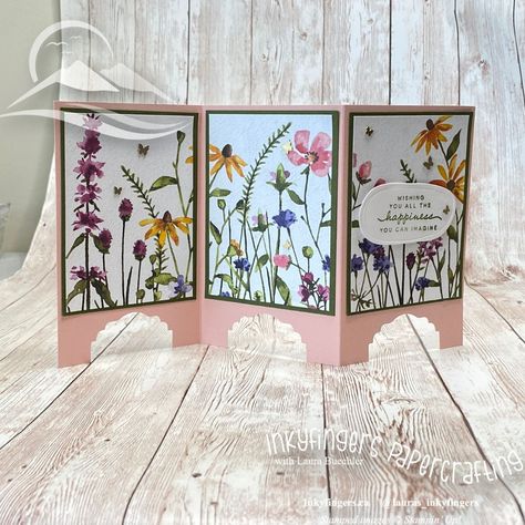 Stampin Up Dainty Delight, Su Dainty Flowers, Card Making Ideas For Beginners, Sister Cards, Screen Cards, Paper Layout, Fancy Fold Card Tutorials, Cards For Women, Dainty Flowers