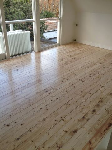 The owners of this Elwood house wanted a clean blond looking floor. They did't want the boards to turn orange as it can with solvent based p... Hygee Home, Blonde Flooring, Cypress Pine, Pine Wood Flooring, Industrial Lighting Design, Timber Floors, Stain On Pine, Real Wood Floors, Refinishing Floors