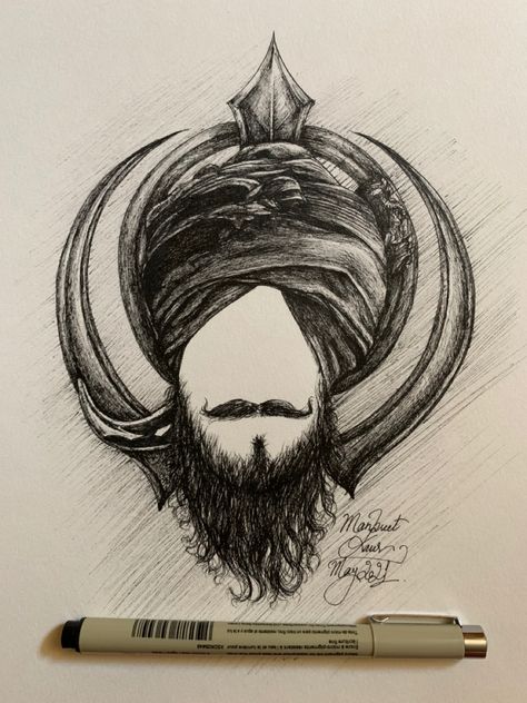 Sikhism Drawing, Sikh Tattoo, Sikh Warrior, Toronto Aesthetic, Tattoo Artist Tips, Inspirational Drawings, Ford Endeavour, Gorilla Tattoo, Shading Drawing