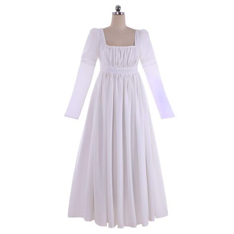 PRICES MAY VARY. Title: 1791's lady Regency Dress Jane Austen Vintage Dress High Waistline Tea Gown. Product Type: Departments > Costumes & Accessories > Women > Costumes & Cosplay Apparel > Costumes White Regency Dress, Regency Dress Jane Austen, Italian Style Dress, Jane Austen Dress, Regency Ball, Tea Gown, Italian Dress, Regency Dress, Tea Party Dress