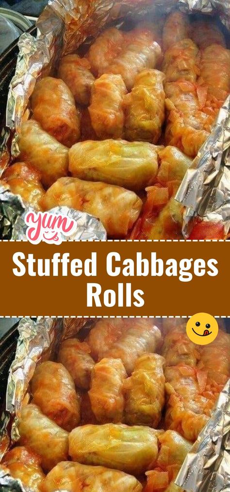 Savor the traditional flavors of Stuffed Cabbage Rolls. Tender cabbage leaves stuffed with a savory meat and rice filling, simmered in a rich tomato sauce. #CabbageRolls #StuffedCabbage #ClassicDishes Best Cabbage Rolls Recipe, Cabbage Rolls Recipe, Savoy Cabbage, Amish Recipes, Tin Foil, Cabbage Rolls, Cabbage Recipes, Beef Dishes, Veggie Dishes