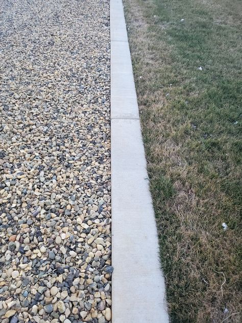 Flat Concrete Edging Mowing Strip, Curb Stone, Paving Edging, Concrete Edging, Backyard Remodel, Landscape Edging, Poured Concrete, Play Space, Concrete Diy