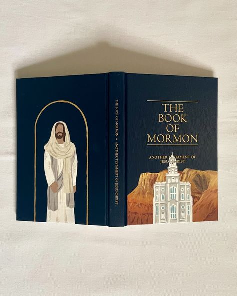 Red rock and the St George, Utah Temple! Mormon Paintings, Book Of Mormon Painted Cover, Rexburg Temple, St George Temple, Lds Crafts, Book Of Mormon Scriptures, Mormon Scriptures, Utah Temples, St George Utah