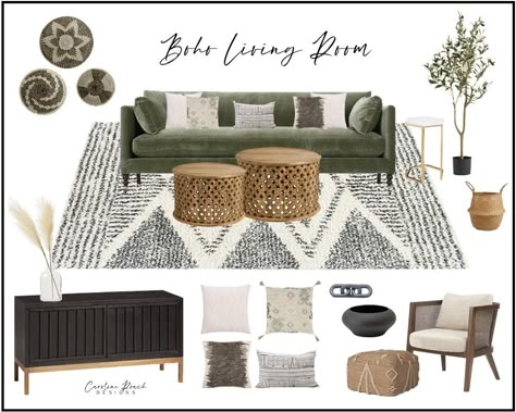 Boho Style Living Room, Green Couch Living Room, Green Sofa Living, Boho Style Living, Green Sofa Living Room, Green Couch, Boho Living Room Decor, Green Sofa, Neutral Living Room