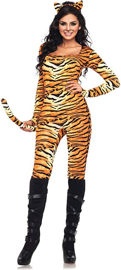 Amazon.com: Leg Avenue Women's 2 Piece Wild Tigress Catsuit Costume: Clothing Jungle Costume, Costume Homemade, Leg Avenue Costumes, Catsuit Costume, Hot Halloween, Black Catsuit, Tiger Costume, Animal Costumes, Couples Halloween