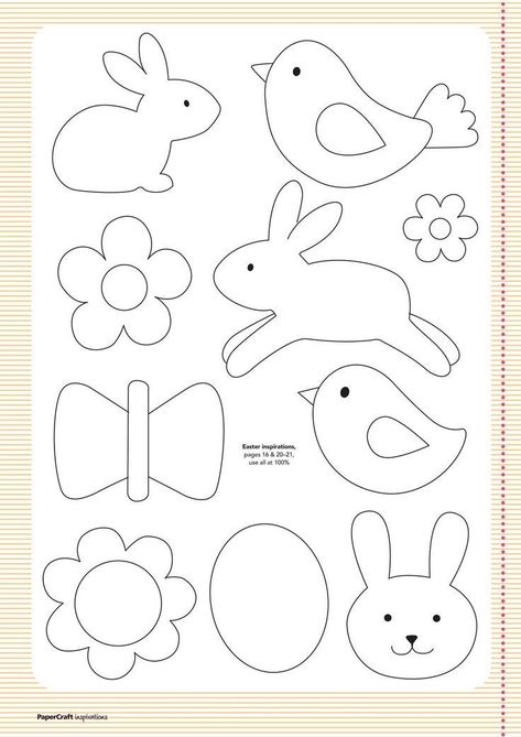 Påskeaktiviteter For Barn, Diy – Velikonoce, Felt Templates, Bunny Templates, Animals And Flowers, Penny Rug, Applique Templates, Easter Clipart, Pola Sulam