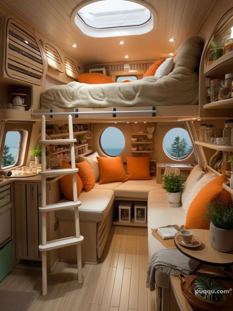 Explore inspiring RV interior design ideas to transform your space creatively. Discover practical and stylish solutions for a comfortable journey. House Boat Interiors, House Boat Interior, Motorhome Interior Ideas, Motorhome Decor, Van Renovation, Campervan Build, Boat Renovation, Van Layouts, Small Camper Interior