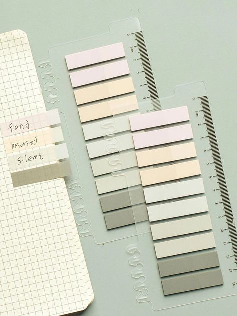 How To Use Index Sticky Notes, Sage Green School Supplies, Cute Supplies For School, Stationary Supplies Notebooks, Post Its Aesthetic, Minimalist School Supplies, Post It Aesthetic, School Supplies Shein, Shein Stationary