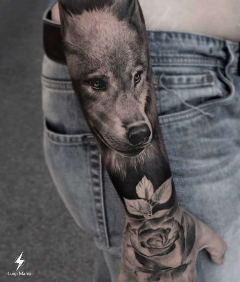 White Wolf Tattoo, Wolf Tattoos Men, Tattoo Wolf, Geometric Mandala Tattoo, Tattoo Design Tattoo, Wolf Tattoo Sleeve, Rose Tattoos For Men, Wolf Tattoo Design, Wolf Tattoos