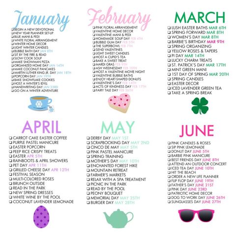 May Ideas Month Of, May Monthly Challenge, Things To Do Once A Month, Monthly Bucket List Ideas, Month Date Ideas, January Date Ideas, Hosting Ideas For Each Month, January Bucket List Ideas, Monthly Bucket List