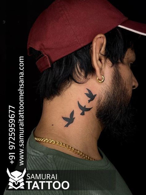 Tattoo for Boys Neck Tattoo For Boys, Mew Tattoo, Tattoo For Boys, Side Neck Tattoo For Guys, Bird Tattoo Neck, Neck Tats, Boys Tattoo, Stammestattoo Designs, Tattoo Boy