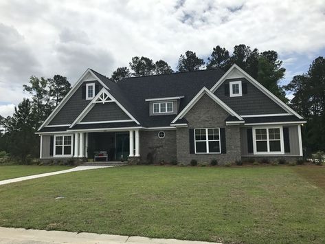 Capers Island brick | House exterior, House styles, Brick Grey Brick House With Wood Accents, Colonial Brick House Exterior, Grey Painted Brick House, Gray Brick House Exterior, Grey Brick House Exterior, Colonial Brick House, Grey Painted Brick, Painted Brick House Exterior, Grey Brick Houses