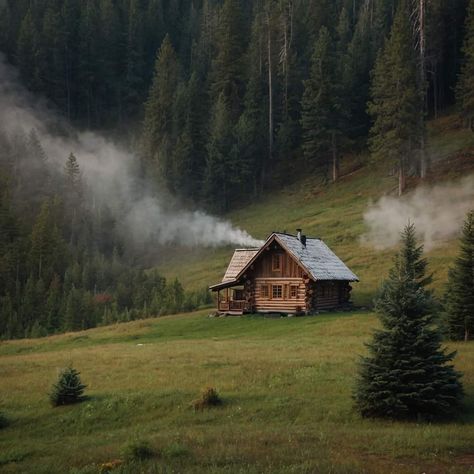 Tiny Log Cabins, Log Cabin Rustic, Cabin Aesthetic, Camping Inspiration, Cabin In The Mountains, Forest Cabin, Mountain Cottage, Cozy Cabins, Cottage In The Woods