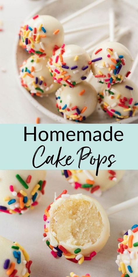 Vanilla Cake Pop Recipe, Homemade Cake Pops, Cake Crumble, Live Well Bake Often, Cake Pop Recipe Easy, Homemade Vanilla Cake, Cake Ball Recipes, Cake Pops How To Make, Cake Pop Recipe