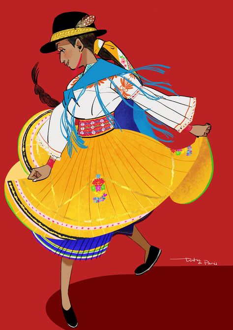 ecuador clothing Ecuadorian Traditional Clothing, Ecuadorian Culture Aesthetic, Bolivia Traditional Clothing, Ecuador Traditional Clothing, Ecuador Clothing, Ecuador Clothes, Ecuadorian Art, Ecuadorian Clothing, Ecuador Tattoo