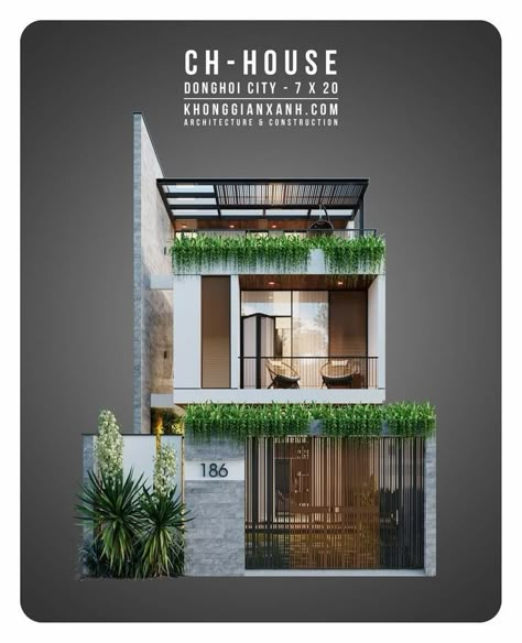 Flat House Design, Modern Bungalow Exterior, Flat House, Narrow House Designs, Nha Pho, Modern Townhouse, Small House Design Exterior, Small House Elevation Design, Townhouse Designs