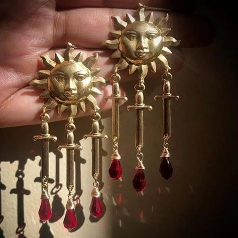 Sun & Dagger Witchy Earrings – Real Wiccan Spells Dagger Earrings, Gothic Earrings, Alloy Earrings, Coven, Online Fashion Stores, Greek Mythology, Pretty Jewellery, Online Bags, Cute Jewelry