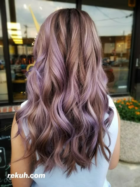 Lavender Balayage, Purple Blonde Hair, Purple Brown Hair, Lavender Highlights, Purple Hair Highlights, Lavender Hair Colors, Painted Lavender, Purple Balayage, Light Purple Hair