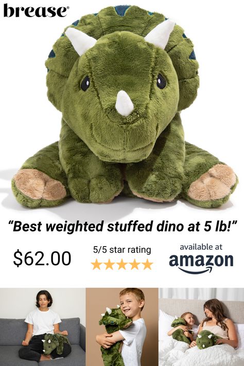 Best weighted stuffed dino on Amazon with 5/5 star ratings and weight of 5 lb! - Gentle hug - Cozy touch - Tested safe from harmful substances - Caters to sensory needs - For ages +3 Green Dinosaur Stuffed Animal, Green Dinosaur, Affirmations For Kids, Cute Stuffed Animals, Cute Plush, Star Rating, Stuffed Animals, Stuffed Animal, Plush Toy