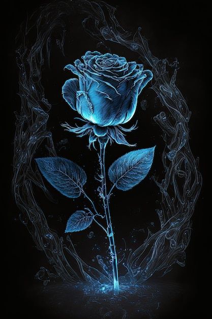 Ice rose | Premium Photo #Freepik #photo #rose-bud #black-rose #rose-leaves #flowers-rose Ice Flower Aesthetic, Ice Rose Aesthetic, Dark Blue Nature, Black Rose Wallpaper, Blue And Black Wallpaper, Fire And Ice Roses, Dark Fairy Core, Ice Aesthetic, Ice Rose