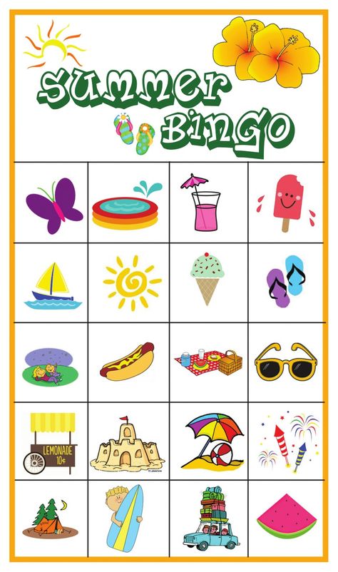 Summer Bingo Game with Free Printables #bingo #printable #bingoprintable Summer Bingo For Kids, Beach Bingo Cards Free Printable, Summer Bingo Printable Free, Kindergarten Bingo, Bingo Printable Free, Summer Bingo, Free Printable Bingo Cards, Fourth Of July Crafts For Kids, Bingo Games For Kids