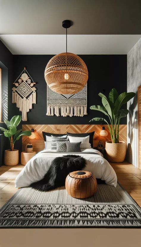 Bedroom Macrame Wall Hanging, Layering Rugs, Lush Plants, House Vibes, Bohemian Bedroom Decor, Bilik Tidur, Boho Bedroom Decor, Style Bedroom, Bohemian Bedroom