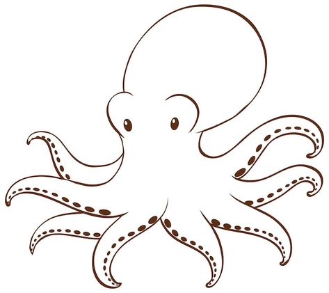 Free vector octopus in doodle simple sty... | Free Vector #Freepik #freevector #cartoon-svg #cartoon-drawing #cartoon-sketch #cartoon Octopus Drawing Simple, Octopus Doodle, Agar Art, Octopus Outline, Octopus Silhouette, Doodle Simple, Octopus Drawing, Fun Watercolor, Dream Catcher Art