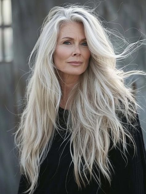 Elegant Long Haircuts for Women Over 50: Timeless and Flattering Styles Long Hair Styles Blonde, Long Hair 45 Year Old Women, Long Layered Silver Hair, Long Layer Hairstyles For Women Over 50, White Hair Women Over 50, Women’s Long Length Hairstyles, Long Haircut With Layers Thick Hair, Over 50 Long Hairstyles For Women, Hair Jewelry Hairstyles